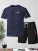 Men's Summer Thin Elastic Quick Drying Fitness Running Sports Suit Set Ice Silk Mesh Short Sleeve Top With Shorts_viptrois.com