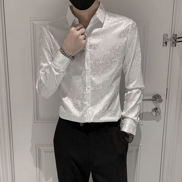 2025 Autumn Trendy Brand Long-sleeved Shirt Men's Fashion Korean Version Of Ruffian Handsome High-end Sense Versatile Temperament Men's Shirt_viptrois.com