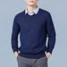 Pure 2025 Autumn Winter New Korean Style V-Neck Plus Size Knitted Youth Loose Solid Color Men's Base Sweater_viptrois.com