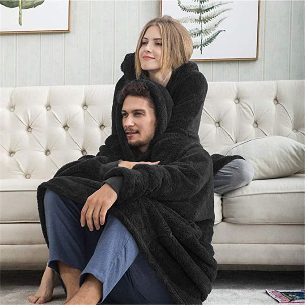Loose Double Sided Fleece Blanket Couple Style Parent Child Wear Home Clothes_viptrois.com