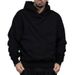 Loom Cross-Border New European And American Style Fleece-Lined Thickened Hooded For Men Loose Fit Drop Shoulder Solid Color_viptrois.com