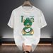 Men's And Women's Heavyweight Pure Cotton Printed T-Shirt Short Sleeved Summer Trendy Casual Letter Print Crew Neck Top_viptrois.com