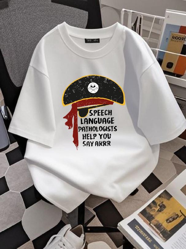 SLPs Help You Say Arrr Speech Therapy Women's T-Shirt Casual Graphic Streetwear Stylish Breathable Fashion Slightly Unisex Soft Summer Versatile_viptrois.com