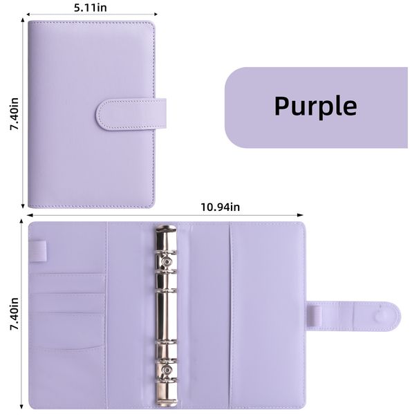 A6 Loose Leaf Macaron Notebook Pu Detachable Refill Cash Deposit Budget Savings Handbook_viptrois.com