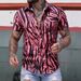 Men's Clothing Shirt New Summer Four Sided Stretch Thin Irregular Striped Printed Men's Short Sleeved Shirt_viptrois.com