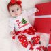 Christmas Baby Snowflake Long Sleeve Romper Set For Girls 0-24 Months, Soft Cotton Infant Dress, Holiday Outfit (Santa, Reindeer, Snowman Designs)_viptrois.com