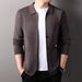 Pulse Cross-Border Hot-Selling Men's Autumn Knitted Cardigan Middle-Aged Korean Version Slim Fit Sweater Jacket Turn-Down_viptrois.com