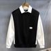 Men's Clothing Design Light Mature Handsome Two Piece Knitted Sweater Men's Autumn And Winter New Sweater Men's Bottoming Shirt_viptrois.com