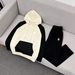 Retro-Inspired Zip-Up Hoodie Set – US Letter Print & Color-Block Design For Men’s Streetwear_viptrois.com