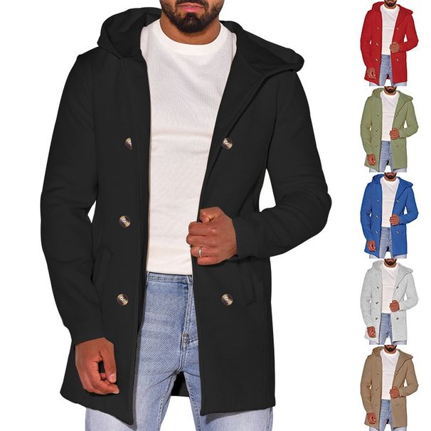 Loom Loom European And American Hooded Trench Cross-Border Export Autumn Winter Hot Sale Personalized Woolen Coat Double-Breasted_viptrois.com
