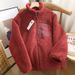 Unisex Fleece-Lined Windproof Sherpa Jacket - Oversized Polo Collar Coat With Chenille Fabric, Stretch Comfort For Fall & Winter_viptrois.com