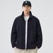 Men's Premium Stand Collar Zip-Up Jacket - Lightweight Casual Outerwear For Spring & Autumn - Slim Fit Polyester Coat In Dark Grey, Army Green_viptrois.com