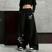 Y2k Retro Graffiti Star Print Wide Leg Joggers - Streetwear Hip Hop Pants For Men Premium Heavyweight Fabric_viptrois.com