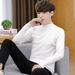 Men's Clothing Autumn 2024 Korean Style Men's Bottoming Knitwear Solid Color Half-turtleneck Long-sleeved Fashionable Youth Casual Sweater Top_viptrois.com