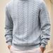 Pure Cross-Border European Size Autumn Winter Knitted Sweater Daily Solid Color Youth Men's Fashion Jacquard High Neck Warm_viptrois.com