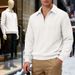 Men's Textured Zip-Up Polo Sweatshirt – Heavyweight Casual & Commute-Friendly Pullover With Stand Collar_viptrois.com