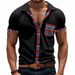 Men's Clothing Hot Selling Summer Men's Loose Casual Light Luxury Bohemian Style Contrast Color Shirt Short Sleeve Men_viptrois.com