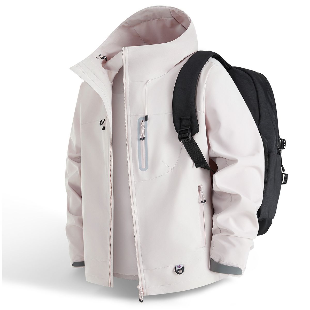 Men's Waterproof Windbreaker Jacket - Lightweight Outdoor Workwear Coat With Hood, Streetwear-Inspired Rain Jacket For Hiking, Travel & Everyday Wear_viptrois.com