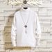 Men's High Neck Knit Sweater – Warm Winter Pullover With Slim Fit (Black/White/Grey/Army Green/Brown, M-3XL)_viptrois.com