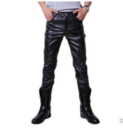 Men's Clothes Men's Pants Fall Fashion Leggings Motorcycle Casual Pants Pu Leather Pants Men_viptrois.com