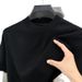 Mulberry Silk Short-sleeved Wool T-shirt Men's Half-turtleneck Thin Blue Half-sleeved Knitted Sweater Men's Clothing_viptrois.com