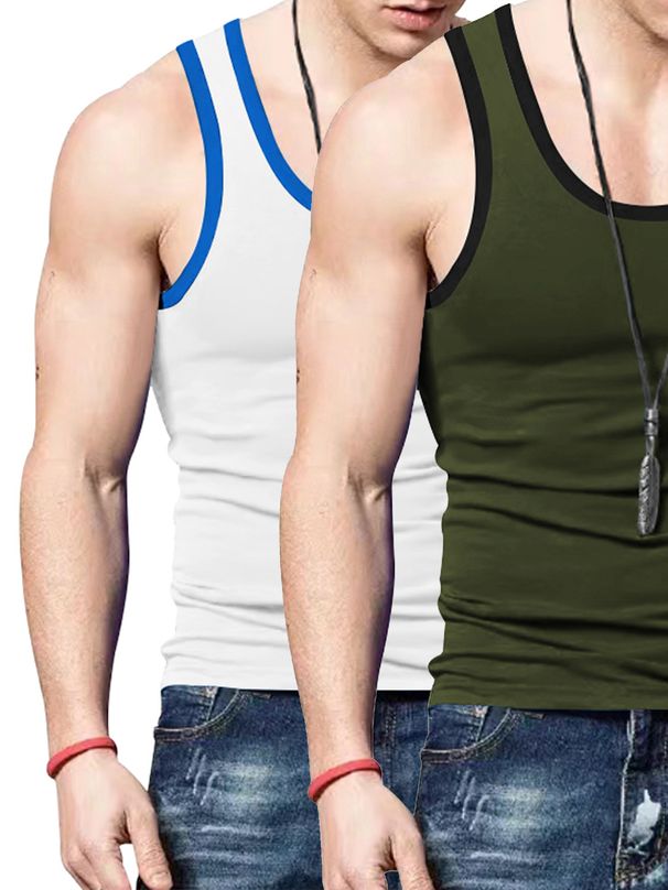 Summer Men's Ice Silk Vest Solid Color Sleeveless Breathable Tight Fitting Sports Shirt Couple Vest Or Piece_viptrois.com