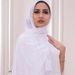 Unisex Monochrome pearl chiffon chain scarf Malay Indonesian hot drill chain scarf covering head gauze scarf_viptrois.com