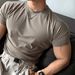 Textured Summer Short Sleeved Men's Ice Silk Cool Sports Running Training Quick Drying Solid Color T Shirt Round Neck Breathable_viptrois.com