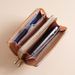 Wallet Card Cases Temperament Simple Long Double Pull Women's Wallet Large Capacity Litchi Pattern Multi Card Slot Wallet Clutch_viptrois.com