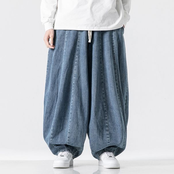 2025 New Large Size Japanese Loose Harlan Straight-leg Pants Wide-leg Casual Pants American Jeans Cross-border Foreign Trade_viptrois.com