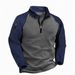 Men's Tactical Fleece Jacket – Stand Collar Pullover With Color-Matching Zipper, Warm & Stylish Outdoor Sweatshirt_viptrois.com
