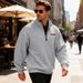Men's Slim-Fit Half-Zip Sweater - Winter Fleece-Lined Stand Collar Pullover (S-3XL, 380GSM, 8 Colors)_viptrois.com