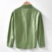 Autumn Retro Casual Color Blocked Long Sleeved Shirt With Personalized Printed Pure Cotton Comfortable Shirt_viptrois.com