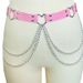 Fashion Punk Leather Heart-Shaped Decor Body Sexy Waist Chain Performance Strap Belt_viptrois.com