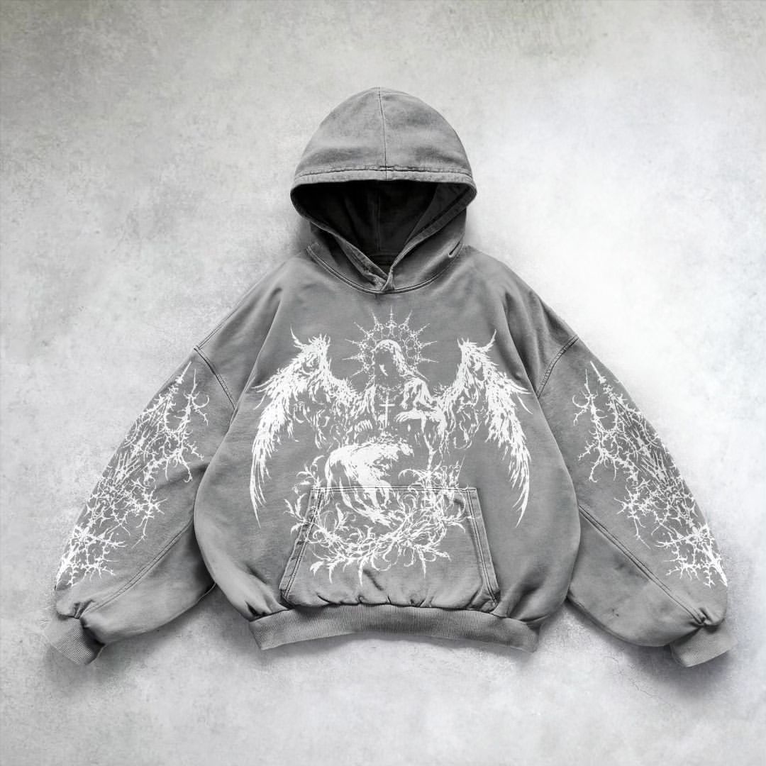 2024 Hoodie With Eagle Print, Pullover Hoodie, Casual Loose Fit, Hot-Selling Top, New Arrival_viptrois.com