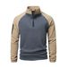 Men's Clothing Foreign Trade High Collar Fleece Jacket Men's Polar Fleece Sweater Autumn And Winter Color Matching Flannel Pullover Casual Jacket_viptrois.com