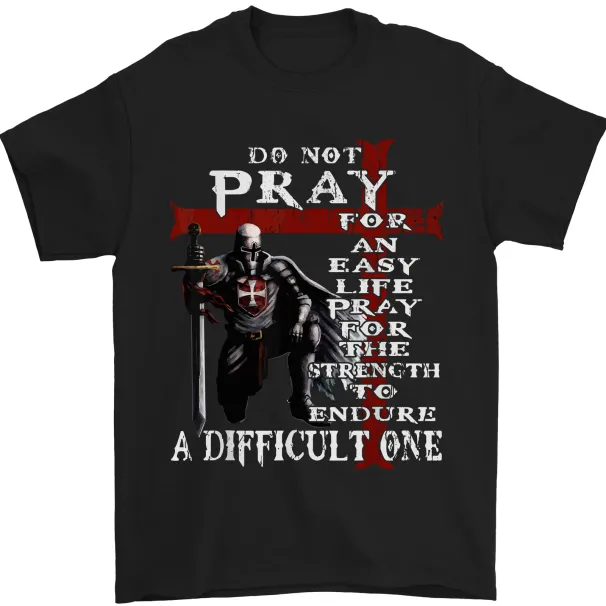 Do Not Pray Knights Templar St Georges Day Mens T-Shirt Mens Womens Tees Top 100% Cotton_viptrois.com