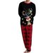 Christmas Plaid Fawn Christmas family dress printed homestay pajamas set_viptrois.com