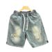 Men's Ripped Denim Shorts for Teenagers Loose Fit American Retro Style Thin Summer Trendy Cool Five Point Pants_viptrois.com