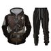 Autumn And Winter Sweater Element Knight Series 3D Sportswear Men's Zipper Hoodie Sweatpants Set_viptrois.com