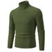 Men's High Neck Turn-Up Collar Sweater - Solid Color Casual Pullover For Autumn & Winter - Soft Warm Knitwear In Multiple Sizes & Colors_viptrois.com