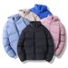 Unisex Stand Collar Cotton Padded Jacket - Trendy Loose Fit Winter Coat For Men & Women, Lightweight Warm Quilted Outerwear_viptrois.com
