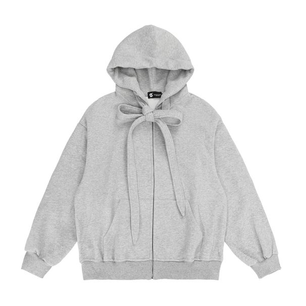 Men's Clothing Retro Tie Up Design Hooded Sweatshirt For Men, New Spring And Autumn Style, Loose Casual, Niche Cardigan Hoodie Jacket, Trendy._viptrois.com