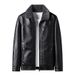 Men's jacket with fleece thickened simple fur one large size leather coat_viptrois.com