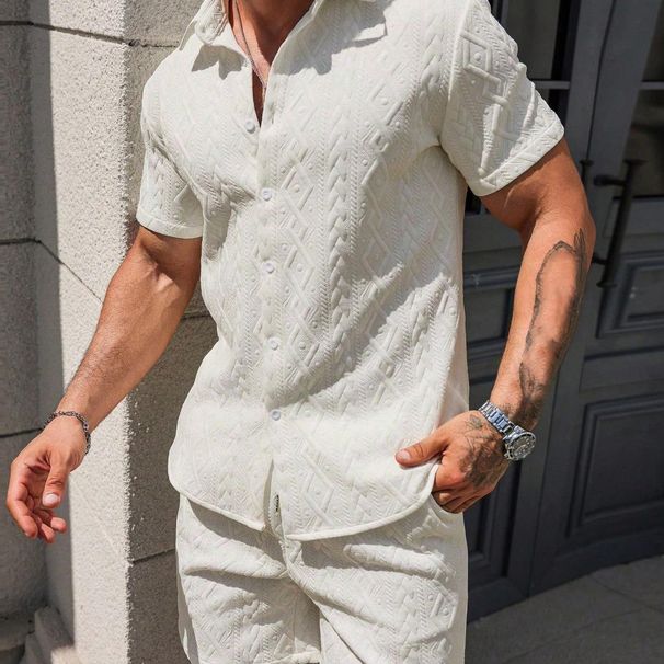 Men's Clothing Men's Shirt Casual Loose Short Sleeved Shorts_viptrois.com