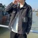 "Men's Rugged Denim Work Jacket – Heavyweight Polyester With Reinforced Stitching (Dark Gray/Bluish, M-5XL)"_viptrois.com