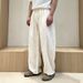 Men's Cotton Linen Straight Wide Leg Pants All Season Casual Retro Breathable Long Trousers plus Size_viptrois.com