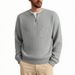 Half-Zip Knit Sweater – Textured Pullover For Men With Relaxed Fit (Gray/Black/Beige, M-XXXL)_viptrois.com
