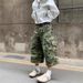 Men's Clothing Washed Damaged Old Camouflage Shorts For Men And Women Summer High Street Fashion Brand Handsome Seven Point Overalls_viptrois.com
