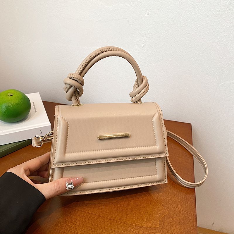 Small Bag Women's Handbag New Style Simple Messenger Bag Solid Color Small Fresh Foreign Temperament Commuting Shoulder Small Square Bag_viptrois.com
